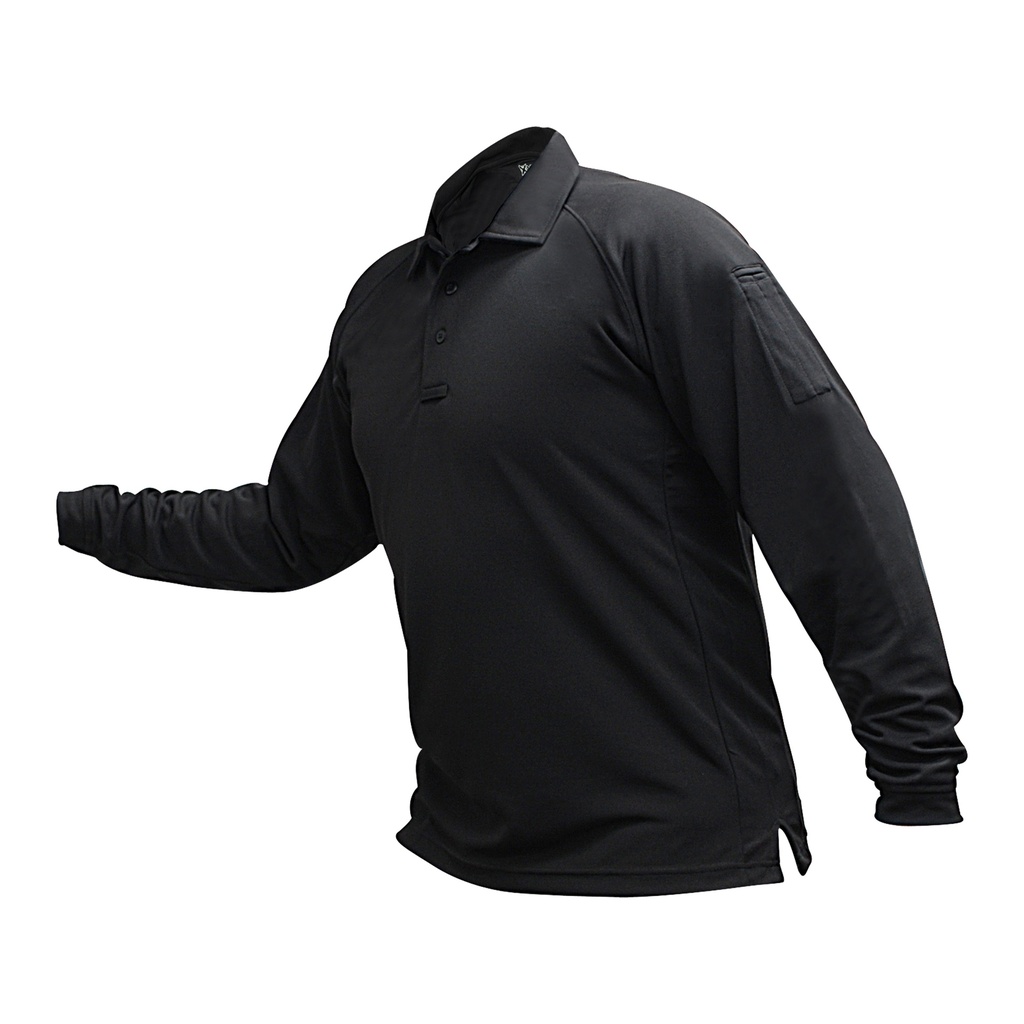 VERTX COLDBLACK L/S POLO BLK XS