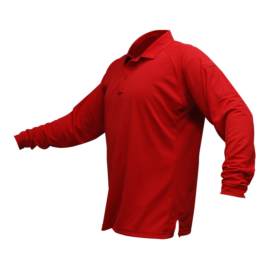 VERTX COLDBLACK L/S POLO RED XS