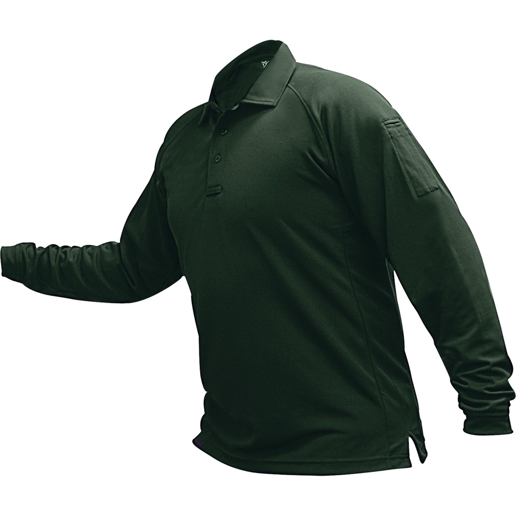 VERTX COLDBLACK L/S POLO GRN XS