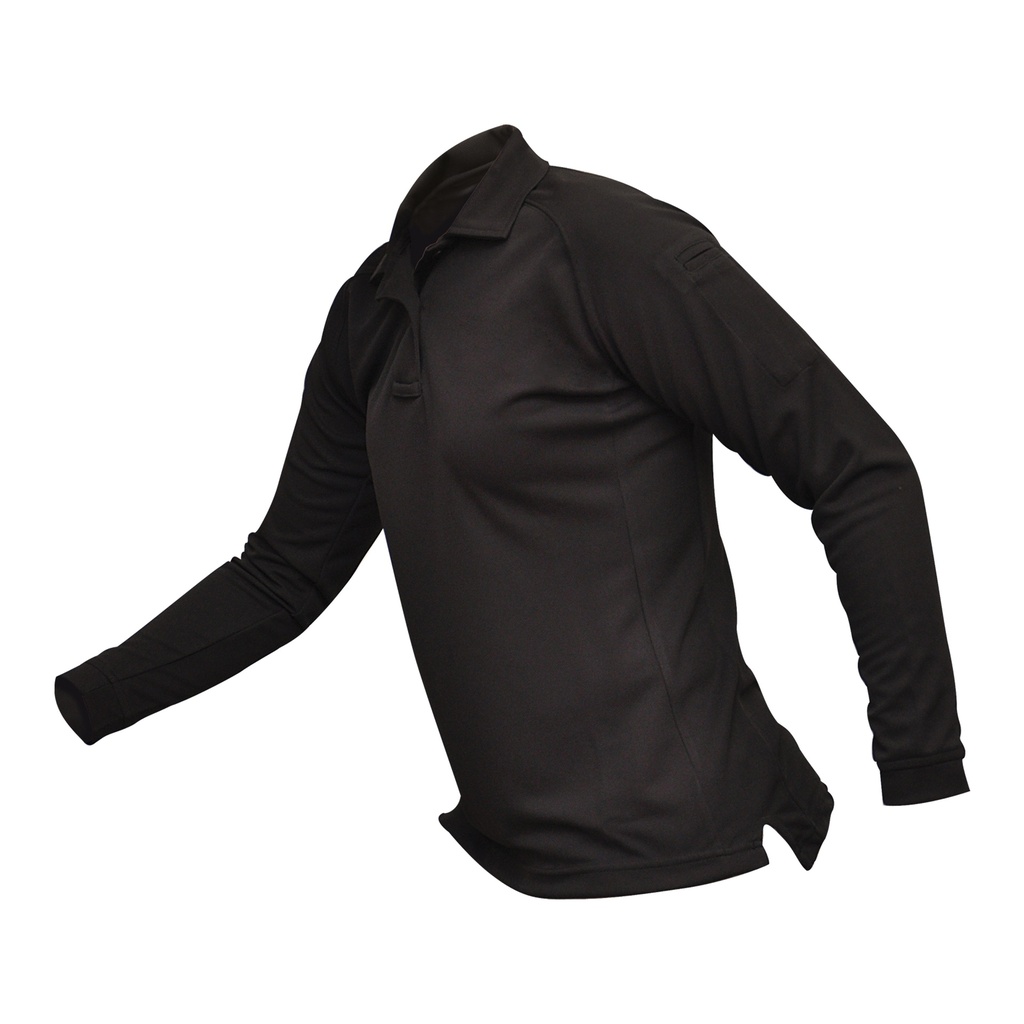 VERTX COLDBLACK WMN L/S POLO BLK LRG