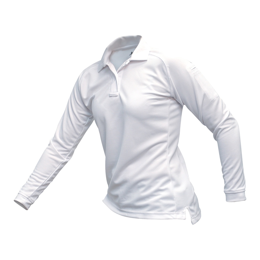 VERTX COLDBLACK WMN L/S POLO WHT LRG