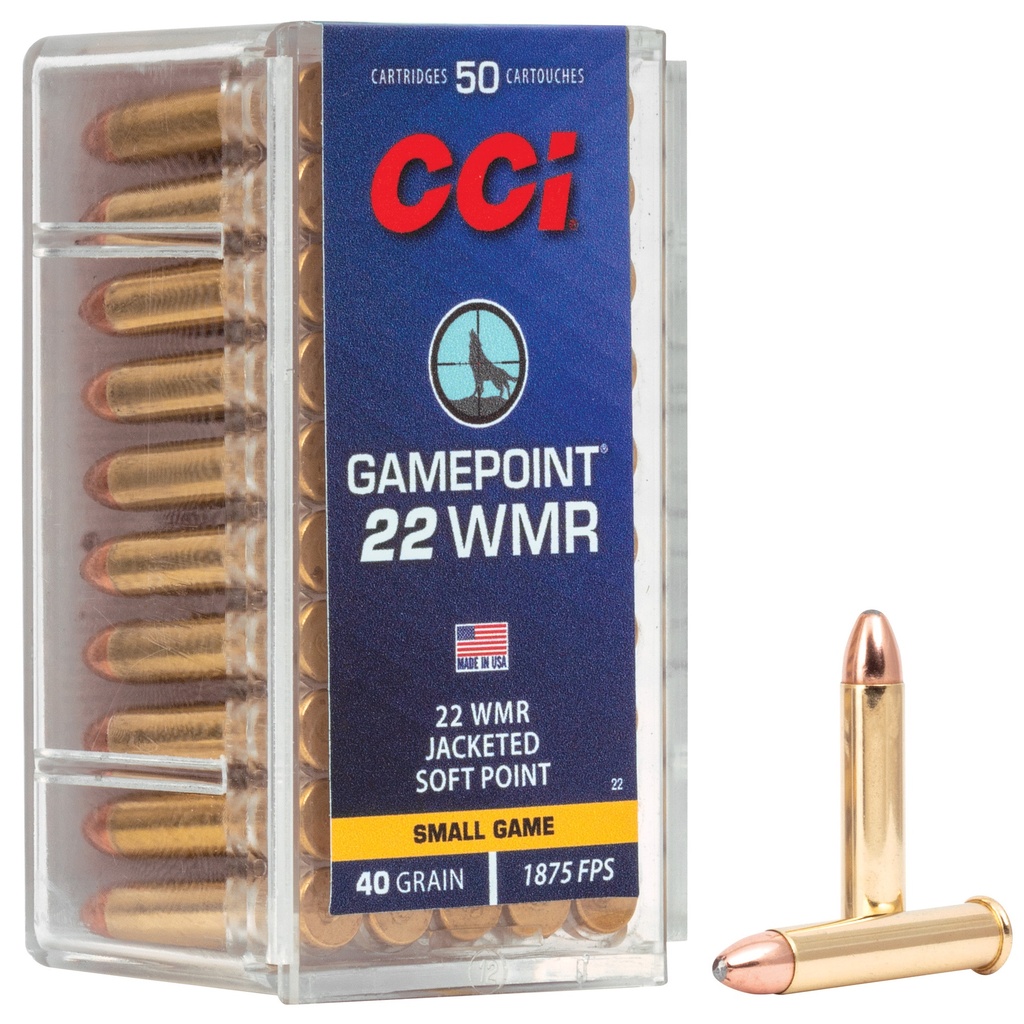 CCI 22WMR 40GR GAMEPOINT 50/2000