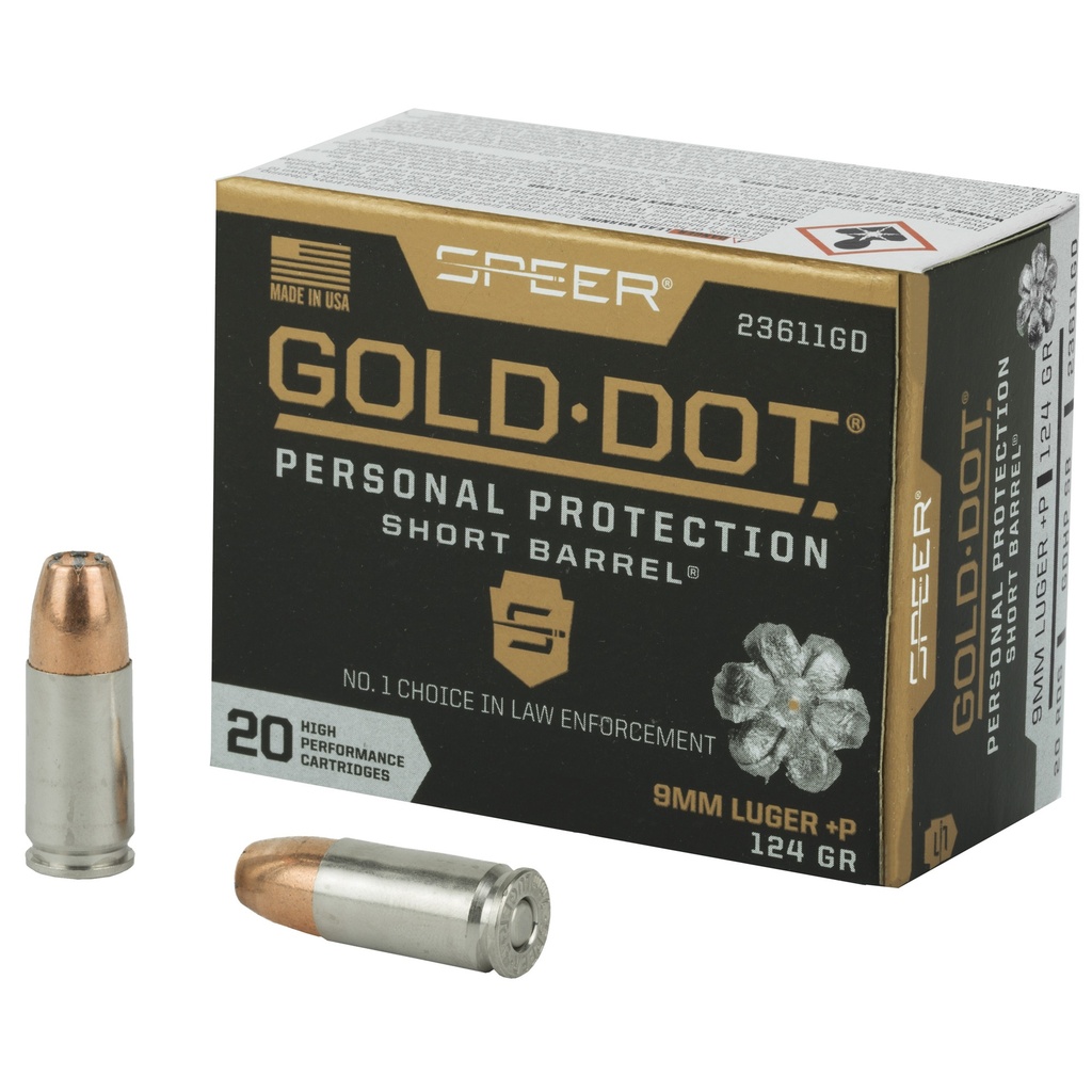 SPR GOLD DOT 9MM+P 124G HP SB 20/200