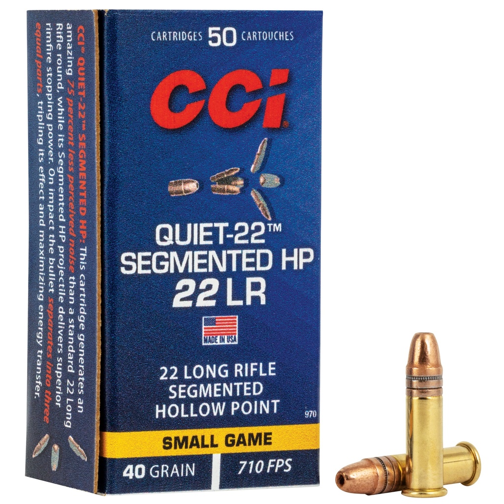 CCI QUIET SEGMENTED 22LR 40GR HP 50