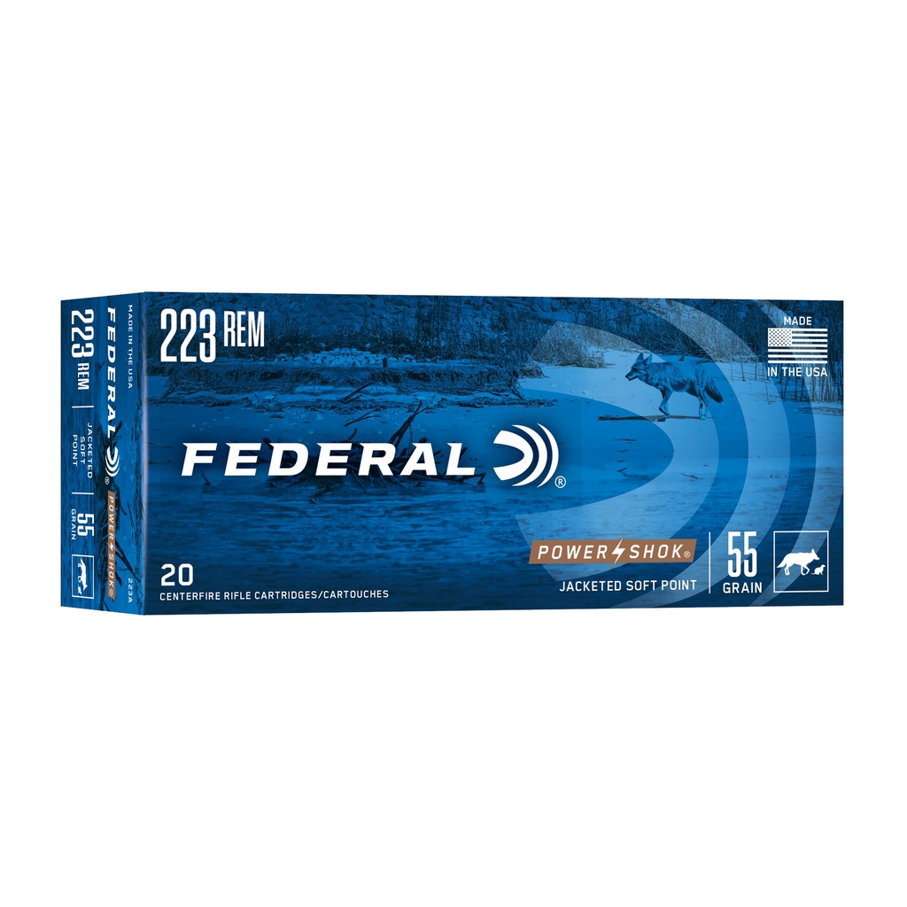 FED PWRSHK 223REM 55GR SP 20/200