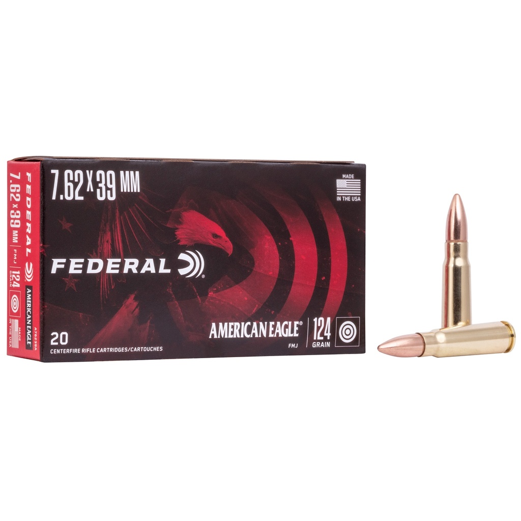 FED AM EAGLE 762X39 124GR FMJ 20/500