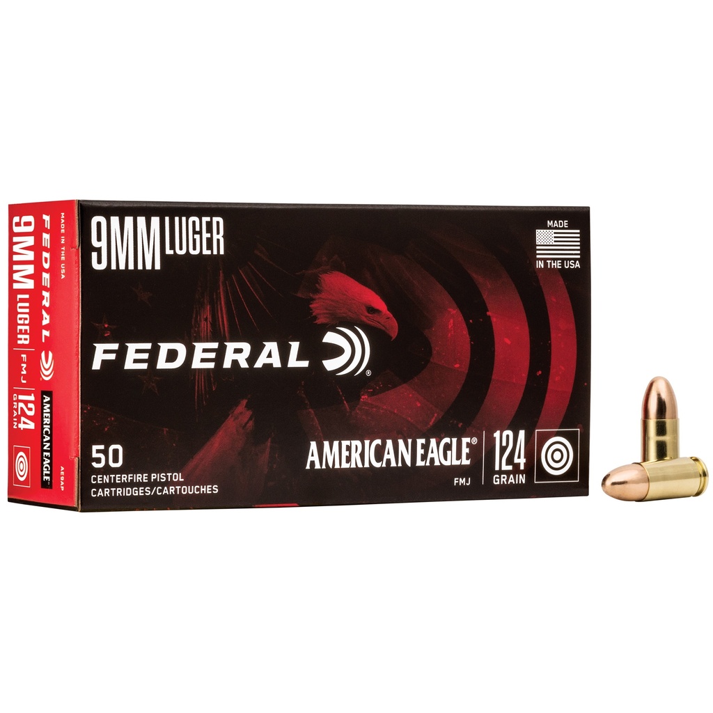 FED AM EAGLE 9MM 124GR FMJ 50/1000