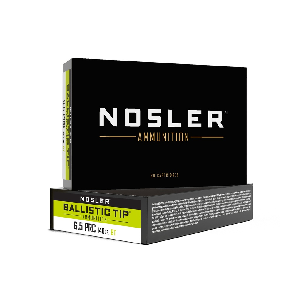 NOSLER 6.5 PRC 140GR BT 20/200