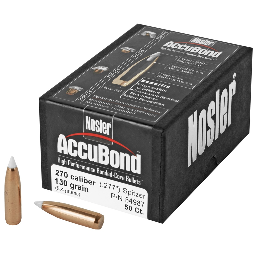 NOSLER 270 CAL 130GR ACCUBOND 50CT