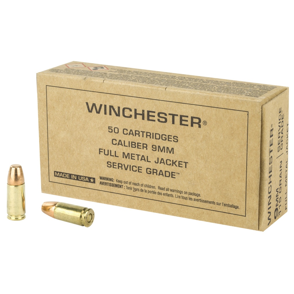 WIN SERVICE GRADE 9MM 115GR 50/500