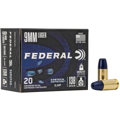 [FES9SJT1] FED SYN DEF 9MM 138GR SJHP 20/200