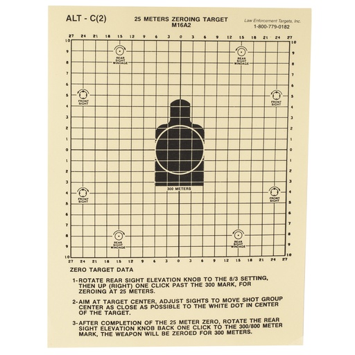 [ACTALTC2-100] ACTION TGT 25 METERS DOD M16A2 100PK