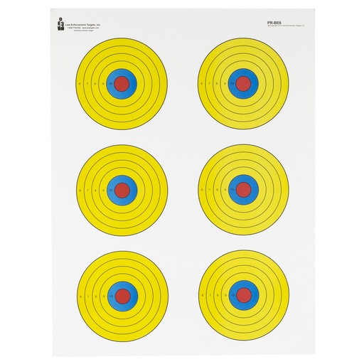 [ACTPR-BE6-100] ACTION TGT BRIGHT 6 BULLSEYE 100PK