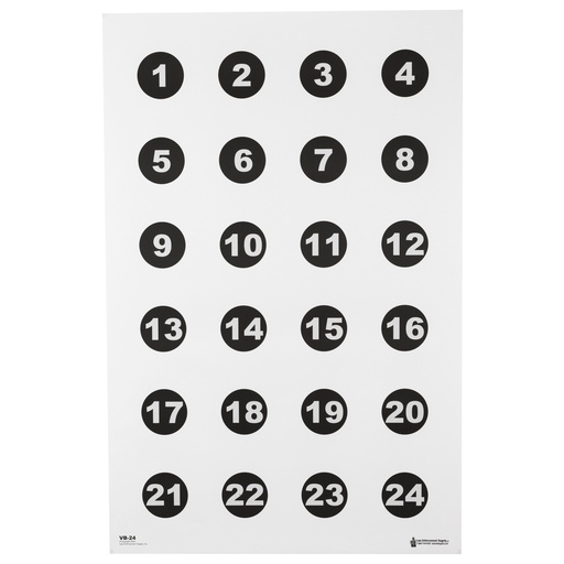 [ACTVB-24-100] ACTION TGT 24 3" NMBR CIRCLES 100PK