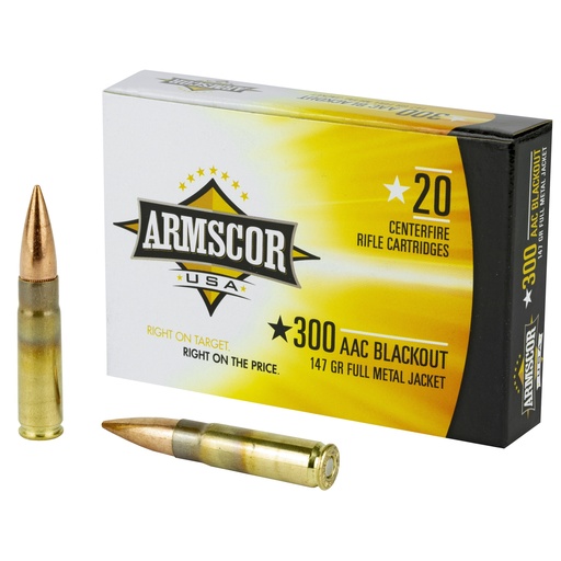 [ARMFAC300AAC-1N] ARMSCOR 300BLK 147GR FMJ 20/200