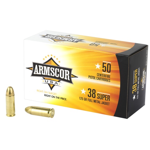 [ARMFAC38SUPER-1N] ARMSCOR 38SUPER 125GR FMJ 50/1000