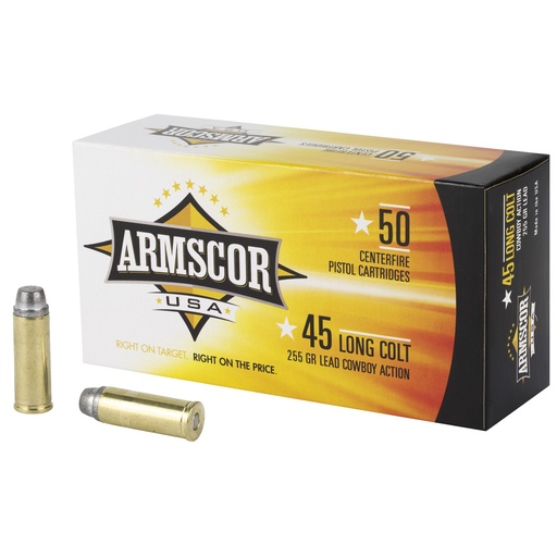 [ARMFAC45LC-1N] ARMSCOR 45LC 255GR LEAD 50/400