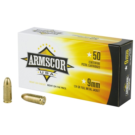 [ARMFAC9-4] ARMSCOR 9MM 124GR FMJ 50/1000