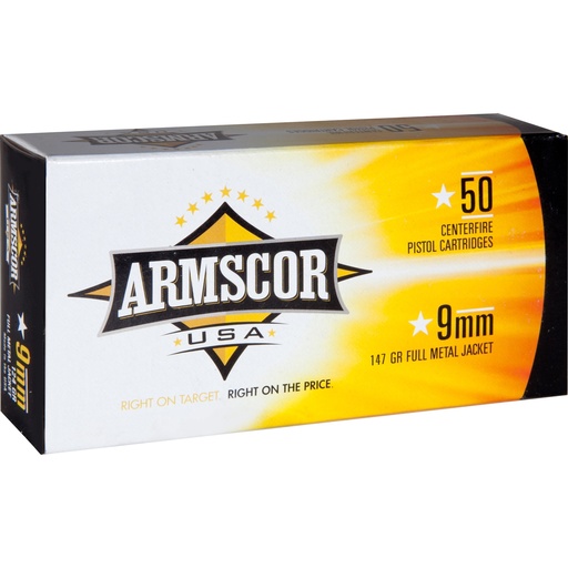[ARMFAC9-5] ARMSCOR 9MM 147GR FMJ 50/1000