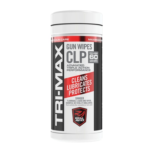 [AVIDAVCLPW-C60] REAL AVID TRI MAX CLP GUN WIPES 60CT