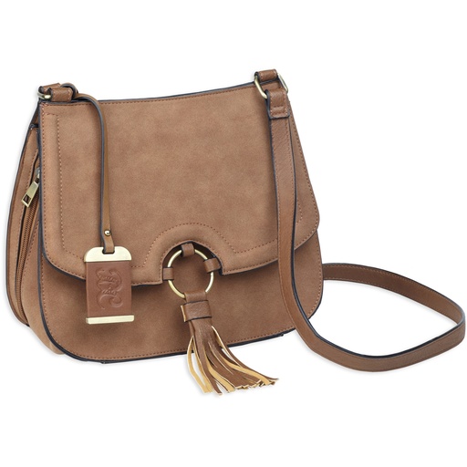 [BDP-034] BULLDOG CROSS BODY PURSE CAMEL SUEDE