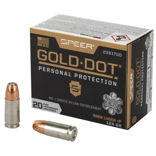 [CCI23617GD] SPR GOLD DOT 9MM+P 124GR HP 20/200