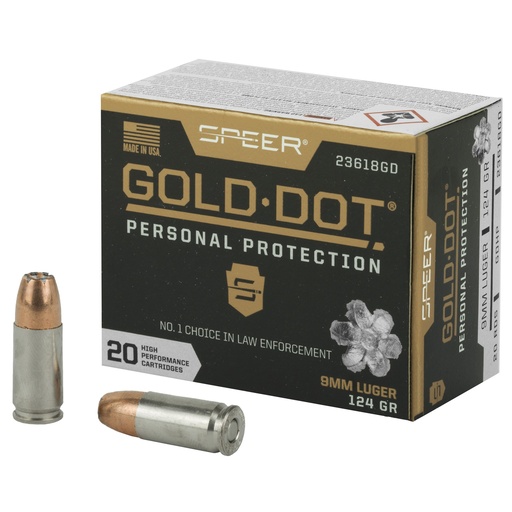 [CCI23618GD] SPR GOLD DOT 9MM 124GR HP 20/200