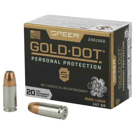 [CCI23619GD] SPR GOLD DOT 9MM 147GR HP 20/200