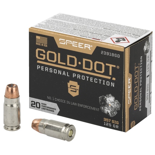 [CCI23918GD] SPR GOLD DOT 357SIG 125GR HP 20/200