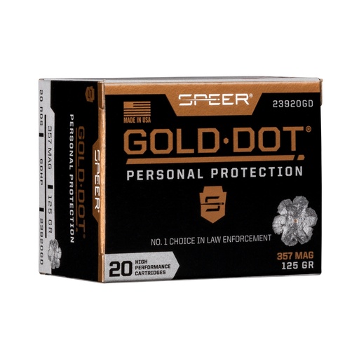 [CCI23920GD] SPR GOLD DOT 357MAG 125GR HP 20/200