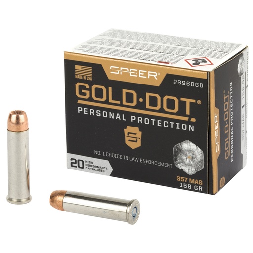 [CCI23960GD] SPR GOLD DOT 357MAG 158GR HP 20/200