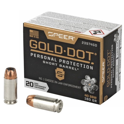 [CCI23974GD] SPR GOLD DOT 40SW 180GR HP SB 20/200