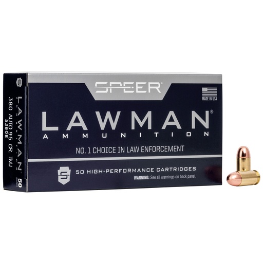 [CCI53608BX] SPR LAWMAN 380ACP 95GR TMJ 50/1000