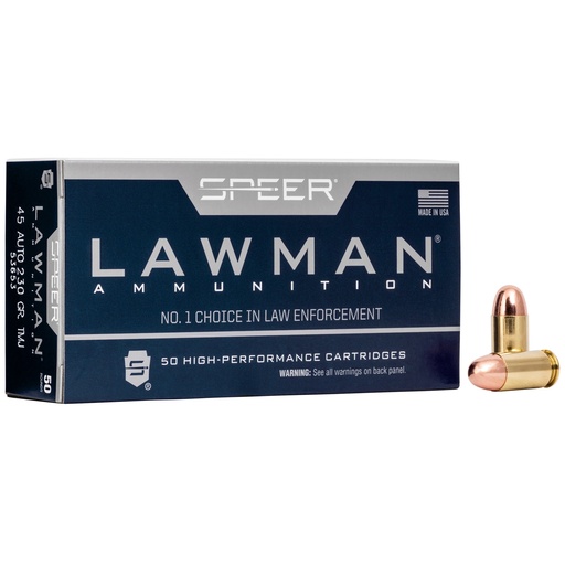 [CCI53653BX] SPR LAWMAN 45ACP 230GR TMJ 50/1000