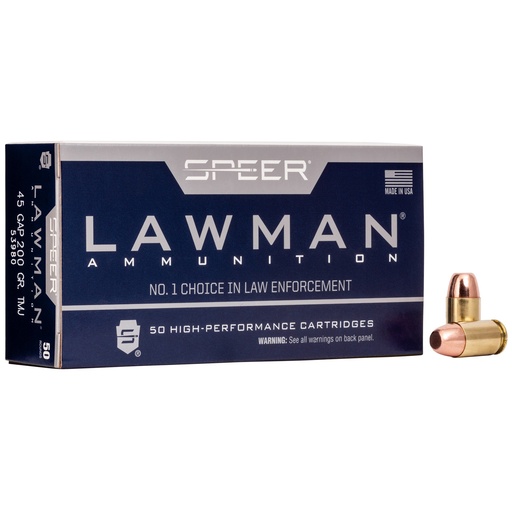 [CCI53980] SPR LAWMAN 45GAP 200GR TMJ 50/1000