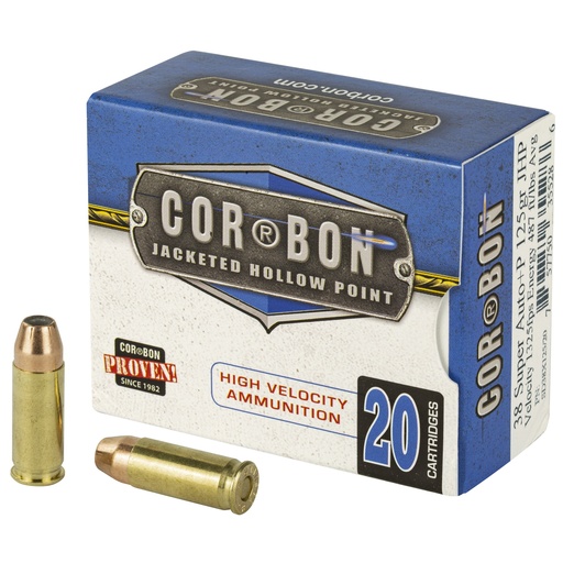 [COR38X12520] CORBON 38SUPER+P 125GR JHP 20/500