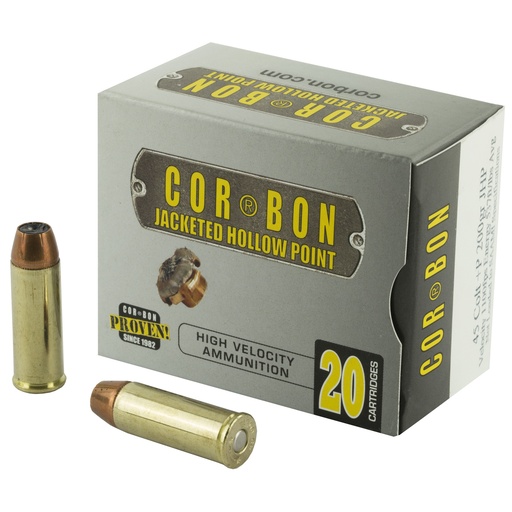 [COR45C200] CORBON 45CLT+P 200GR JHP 20/500