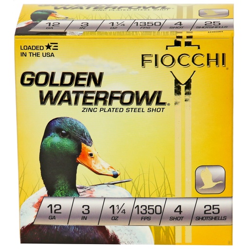 [F123SGW4] FIOCCHI 12GA #4 GOLDEN 25/250