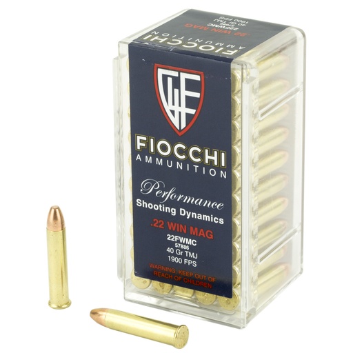 [F22FWMC] FIOCCHI 22WMR 40GR FMJ 50/2000