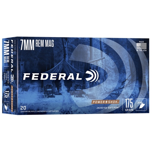 [FE7RB] FED PWRSHK 7MMREM 175GR SP 20/200