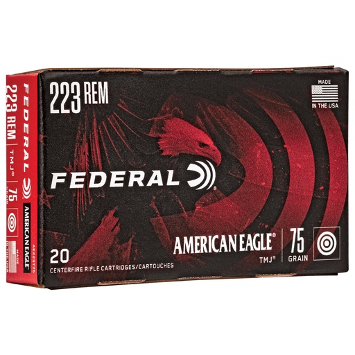 [FEAE223T75] FED AM EAGLE 223 REM 75GR TMJ 20/500