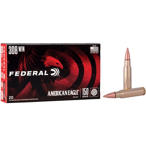 [FEAE308DBX] FED AM EAGLE 308 150GR FMJ 20/500