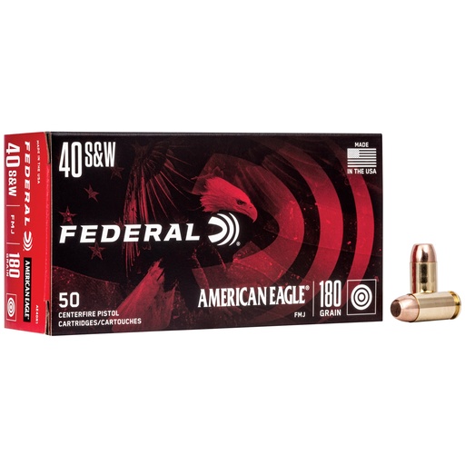 [FEAE40R1BX] FED AM EAGLE 40SW 180GR FMJ 50/1000