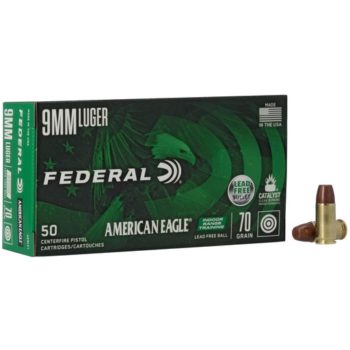 [FEAE9LF1] FED AM EAGLE 9MM 70GR LFB 50/500