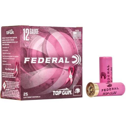 [FETGL12P8] FED TOP GUN 12GA 2.75" #8 PNK 25/250