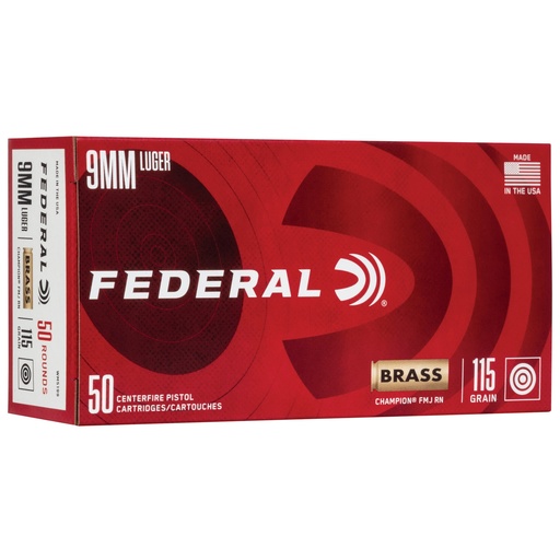 [FEWM5199] FED CHAMP 9MM 115GR FMJ BRS 50/1000