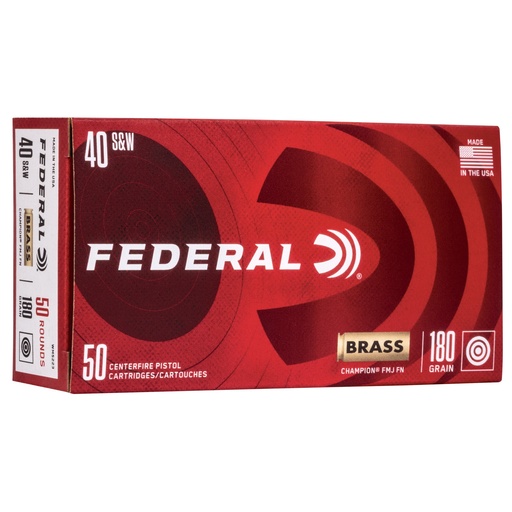 [FEWM5223] FED CHAMP 40S&W 180GR FMJ BRSS 50/1