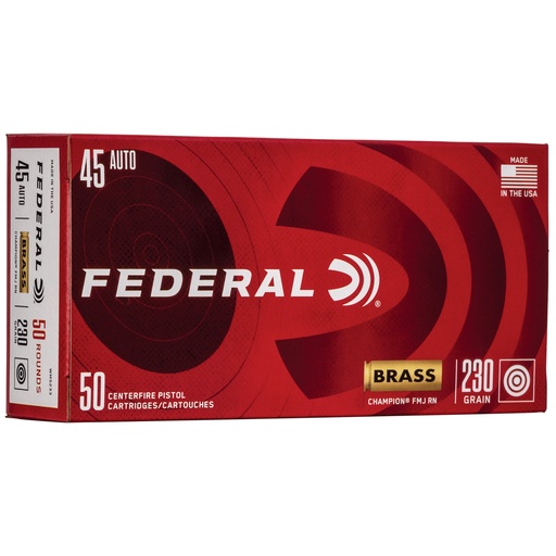 [FEWM5233] FED CHAMP 45ACP 230GR FMJ BRSS 50/1