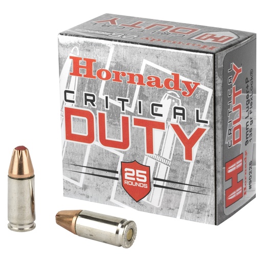 [H90226] HRNDY 9MM+P 135GR CRT DUTY 25/250