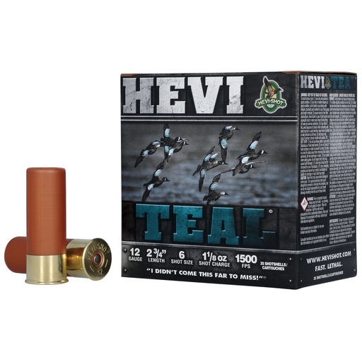 [HEVIHS61226] HEVI TEAL 12GA 2.75" #6 25/250